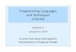 Programming)Languages)) and)Techniques) (CIS120))cis120/archive/14sp/lectures/lec01.pdf · Programming)Languages)) and)Techniques) (CIS120)) Lecture)1) January)15,) ... Vacek) •