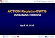 ACTION Registry-GWTG Inclusion Criteriaprivate/@wcm/@hcm/@ml/... · The History: ACTION Registry-GWTG • ACTION Registry transitioned from CRUSADE and NRMI Registries • January