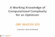 A Working Knowledge of Computational Complexity …amirali/Public/Teaching/ORF363_COS323/F17/ORF...Computational Complexity for an Optimizer ... Strong duality of linear programming