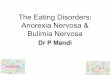 The Eating Disorders: Anorexia Nervosa & Bulimia …kenyapaediatric.org/resources/conference17/presentations/Nutrition...Bulimia nervosa 3. Binge eating . Definitions DSM 5 Annorexia