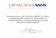 Response of UnionsWA to the proposed Labour Relations ... · proposed Labour Relations Legislation Amendment and ... minimum wage requirements ... draft Labour Relations Legislation
