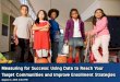 Measuring for Success: Using Data to Reach Your Target ... · Target Communities and Improve Enrollment Strategies ... From Statewide Tracking to On-the-Ground Impact: ... conducting