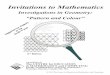 Invitations to Mathematics - cemc.uwaterloo.ca€¦ · Invitations to Mathematics Investigations in Geometry: “Pattern and Colour” An activity of The CENTRE for EDUCATION in MATHEMATICS