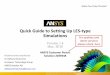 Quick Guide to Setting Up LES-type Simulations in ANSYSlada/...files/...Up_LES_version_1.4_for_Lars.pdf · Quick Guide to Setting Up LES-type Simulations Prepared and compiled by