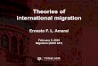 Theories of international migration - ernestoamaral.com · Limitations of migration theory ... • Accumulation of evidence does not lead to theoretical ... they do not amount to