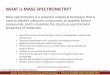 WHAT is MASS SPECTROMETRY? - University of Minnesota · WHAT is MASS SPECTROMETRY? Mass spectrometry is a powerful analytical technique that is used to identify unknown compounds,