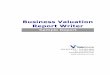 Business Valuation Report Writer - Home - ValuSource€¦ · Business Valuation Report Writer ... Nature of the Business ... Whether or not the enterprise has goodwill or other intangible