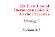The First Law of Thermodynamics & Cyclic Processesem524/Textos_Transparencias/CAP_4/aula-7.pdf · Qual é a taxa com que o calor é rejeitado ao ambiente por esta central? H 1000MW