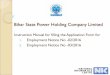 Bihar State Power Holding Company Limited - … recruitment.pdf · Bihar State Power Holding Company Limited Instruction Manual for filling the Application Form for 1. Employment