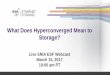 What Does Hyperconverged Mean to Storage? - SNIA · What Does Hyperconverged Mean to ... We have 3,500 active contributing members ... (hypervisors, containers, operating system,