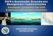 Groundwater Sustainability Plan (GSP) - California€¦ · Groundwater Sustainability Plan (GSP) ... – Standard operating procedures (SOPs) • Data management system ... CWC 