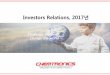 Investors Relations, 2017년 - cdn.komachine.com · 2-3. 화학사업–전자용및공업용케미칼 매출추이및고객사 (단위: 억원) 주요제품및이슈 1,060 1,130