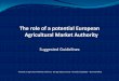 The role of a potential European Agricultural Market Authorityec.europa.eu/agriculture/sites/agriculture/files/cereals/... · 2016-11-23 · programs should be supported by sufficient