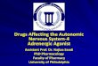 Drugs Affecting the Autonomic Nervous System-4 … · 2017-12-01 · Drugs Affecting the Autonomic Nervous System-4 Adrenergic Agonist ... Ephedrine and Amphetamine) ... β1 agonists