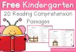 Kindergarten 20 Reading Comprehension Passages - …digitalassessmenttoolkit.weebly.com/uploads/8/7/1/2/87123398/free... · Name: _____ Reading Comprehension I like to pick apples