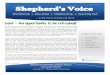 Shepherd’s Voice Sshepherdhills-church.org/wp-content/uploads/2012/11/Voice-2015.03.pdf · 3’ March’2015’ LentenSoupSuppersContinueUntilEaster & Shepherd’s* Fellowship/Soup