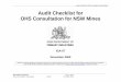 Audit Checklist for OHS Consultation for NSW Mines · AUDIT CHECKLIST FOR OHS CONSULTATION FOR NSW MINES - ... Audit Checklist Format . ... the mines will receive a report