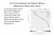 12.4 Evolution of Stars More Massive than the Sun · 12.4 Evolution of Stars More Massive than the Sun High-mass stars, ... 12.4 Evolution of Stars More Massive than the Sun ... Its