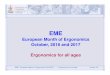 European Month of Ergonomics October, 2016 and 2017 · European Month of Ergonomics October, 2016 and 2017 ... These are core fields of ergonomics (next slide). ... ergonomics or