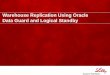 Warehouse Replication Using Oracle Data Guard … · Eli Lilly and Company ... Warehouse Replication Using Oracle Data Guard and Logical Standby 20 Cascaded Standby • Having one