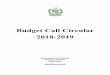 Budget Call Circular 2018-2019 - Finance · Budget Call Circular 2018-2019 ... Divisions will prepare their budget on Output Based Budgeting ... to develop a Strategic Plan for the