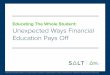 Educating The Whole Student: Unexpected Ways … · Unexpected Ways Financial Education Pays Off ... Better credit rating - 84% of students have credit cards and 20% graduate 