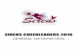 SIRENS CHEERLEADERS 2018 - WordPress.com · Please email us for enquiries or if you prefer to talk in person please ... CHEER: In 2018 Sirens Cheerleaders are excited to ... and creative
