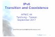 IPv6 Transition and Coexistence - bgp4all.com.au · IPv6 Transition and Coexistence APNIC 44 ... – Prefix delegation (DHCP-PD) ... •Automatic configuration of the CPE