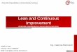Lean and Continuous Improvement - …zorgondersteuning.be/wp-content/uploads/2014/12/Sienna-lean.pdf · Lean and Continuous Improvement ... professionalism and specialization 