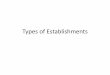 Types of Establishments - Toot Hill School .Types of Establishments . Residential establishments