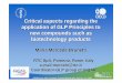 Critical aspects regarding the application of GLP ... · Critical aspects regarding the application of GLP Principles to new compounds such as biotechnology products ... immunogenicity)