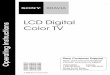 LCD Digital Color TV - Manuals, Specs & Warranty - … · LCD Digital Color TV ... TV Controls and Indicators . . . . . . . . . . . . . .21 Exploring the XMB ... TV themes for quick