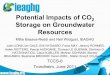 Potential Impacts of CO Storage on Groundwater Resources · 2014-11-17 · Storage on Groundwater Resources Millie Basava-Reddi and Neil Wildgust, ... o limited use. ... kinetic rate