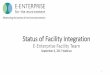 Status of Facility Integration - E-Enterprise · Common Vision for E-Enterprise Facility Integration ... because they will most likely merge them ... service as a result of the PLOVER