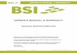OWNER’S MANUAL & WARRANTY - BSI Designs: … · OWNER'S MANUAL & WARRANTY ... contact our Customer Service Department at 1.800.662.9595. Thank you, The BSI Team OWNER’S MANUAL