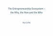 The Entrepreneurship Ecosystem – the Why, the … · The Right response? ... system to create new startup companies. ... The Entrepreneurship Ecosystem – the Why, the How and