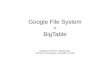 Google File System BigTable - School of Computinglifeifei/cs6931/gfs.pdf · 3 The Google File System(GFS) Introduction Motivations Design Overview Fault Tolerance and Replication