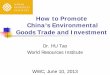 How to Promote China’s Environmental Goods … Tao... · Air pollution from fossil energy sources for cooking and ... Micro Macro . Scale of the ... How to Promote China’s Environmental