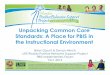 Unpacking Common Core Standards: A Place for PBIS in the Instructional Environment · 2018-04-12 · Unpacking Common Core Standards: A Place for PBIS in the Instructional Environment