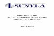 Directory of the SUNY Librarians Association and SUNY Libraries … · 2010-02-10 · SUNY LIBRARIANS ASSOCIATION AND SUNY LIBRARIES (25th Edition) Last Revision: ... This is the
