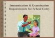Immunization & Examination Requirements for School Entry .Immunization & Examination Requirements