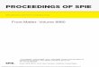 PROCEEDINGS OF SPIE OF SPIE Volume 8980 Proceedings of SPIE 0277-786X, V. 8980 SPIE is an international