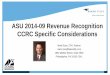 ASU 2014-09 Revenue Recognition CCRC Specific Considerations · ASU 2014-09 CCRC Current Guidance - Superseded • ASC Subtopic 954-605 (revenue recognition ) is superseded • ASC