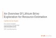 An Overview of Lithium Brine Exploration for Resource ... · An Overview Of Lithium Brine Exploration for Resource Estimation . Contributors • J. Aiken, R -SME (Tucson USA) 