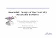 Geometric Design of Mechanically Reachable Surfaces · Geometric Design of Mechanically Reachable Surfaces ... The goal of geometric design is to determine the ... Each solution defines