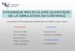 DYNAMIQUE MOLECULAIRE QUANTIQUE: DE LA SIMULATION …cermics.enpc.fr/~stoltz/aci0205/atabek.pdf · DYNAMIQUE MOLECULAIRE QUANTIQUE: DE LA SIMULATION AU CONTRÔLE Laboratoire de Photophysique