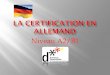 La certification en allemand - ac-lyon.fr · Certification gratuite sur la base du volontariat des ... A2 / B1 Texte informatif Vrai / Faux B1 Texte narratif QCM à 3 distracteurs