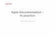 Agile Documentation in practice - technical … · 21 November 2013 Agile Documenation – In practice 2 parson AG • software and process documentation • knowledge management