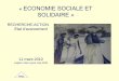 ECONOMIE SOCIALE ET SOLIDAIRE - …econsocfra.pbworks.com/f/Avancements+Recherche+Action+Ecosolso… · «ECONOMIE SOCIALE ET SOLIDAIRE » RECHERCHE-ACTION Etat d’avancement 11