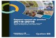 Rapport annuel de gestion 2015-2016 - MFFPmffp.gouv.qc.ca/publications/ministere/rapport/rapport-annuel... · Rapport annuel de gestion de 2015-2016 de la Direction générale du